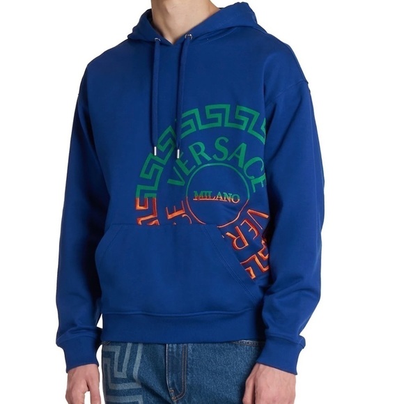Versace Asymmetric Split Logo Hoodie - Picture 6 of 12